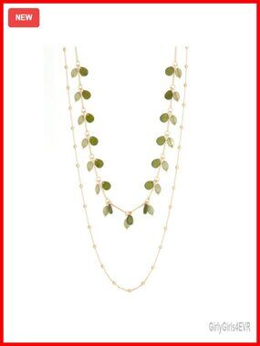 Gold Plated Layered Long Beaded Chain Necklace for Women